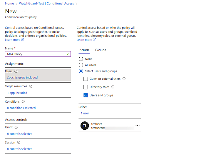 Screenshot of Microsoft Entra ID, include user